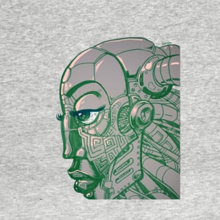 Robot Lady Green T-Shirt